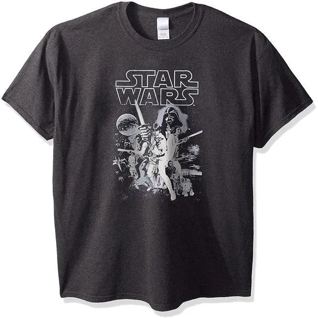 Alt view image 3 of 3 - Star Wars Men's Official 'Poster' Performance Graphic Tee, Charcoal Htr, S