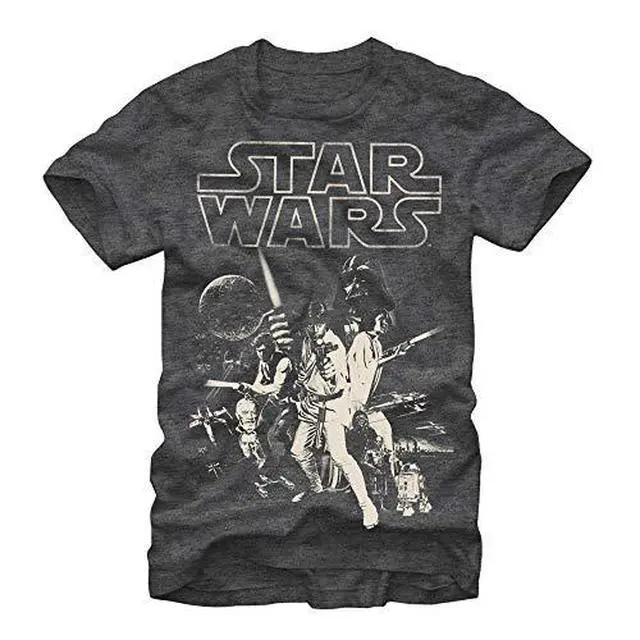 Alt view image 2 of 3 - Star Wars Men's Official 'Poster' Performance Graphic Tee, Charcoal Htr, S