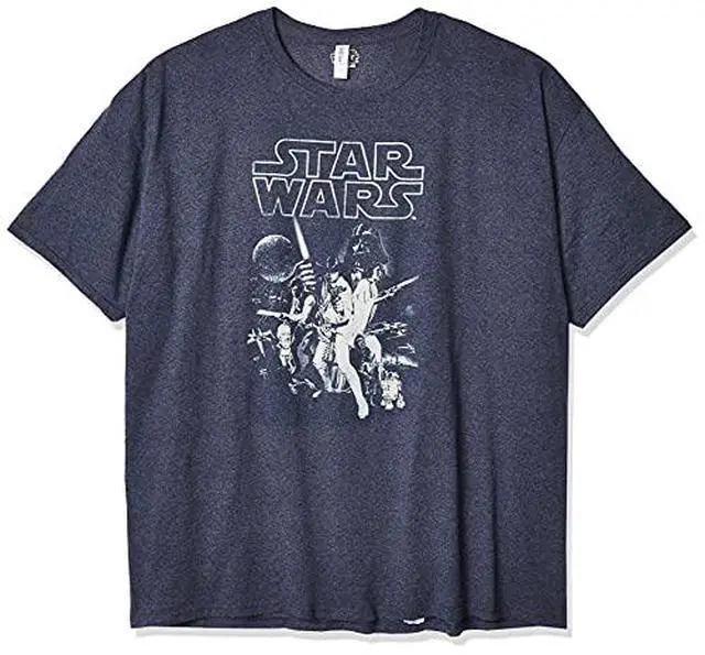 Alt view image 2 of 3 - Star Wars Men's Official 'Poster' Design Performance Graphic Tee, Navy Htr, S