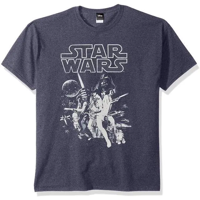 Alt view image 3 of 3 - Star Wars Men's Official 'Poster' Design Performance Graphic Tee, Navy Htr, S