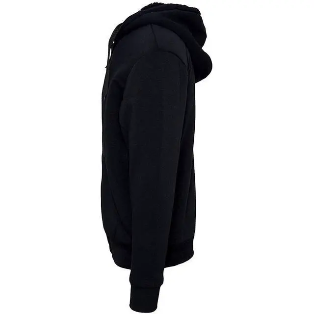 Alt view image 5 of 6 - Fresh Groove Men's Soft Sherpa-Lined Fleece Hoodie Sweatshirt, Black, L