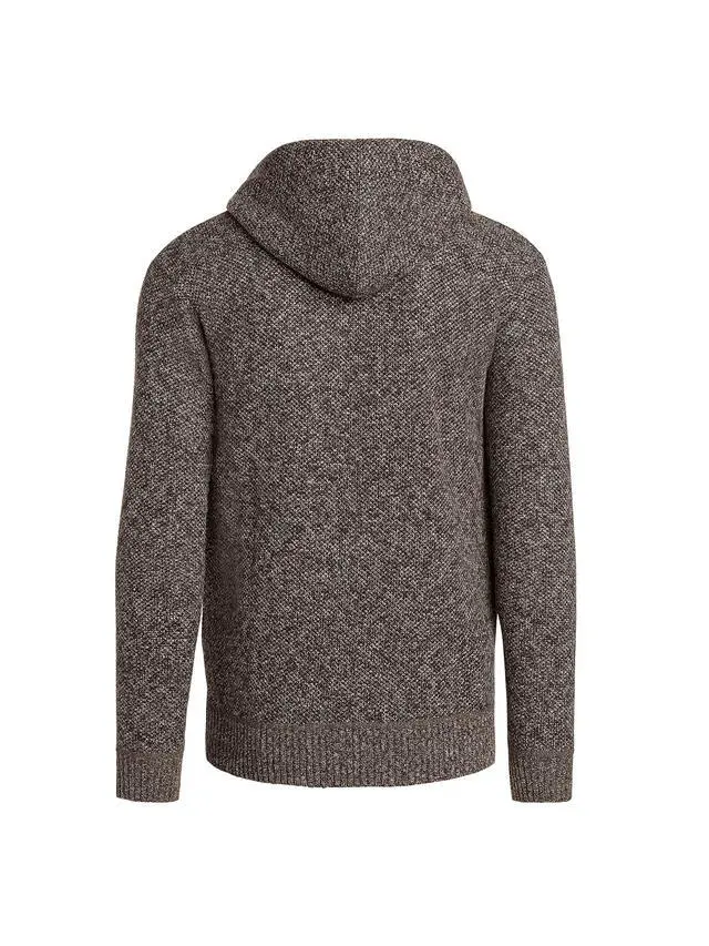 Alt view image 6 of 6 - Alta Men's Fleece Lined Casual Full-Zip Pocket Sweater Jacket - Brown Hoodie - S