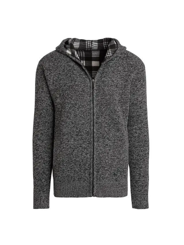 Alt view image 4 of 6 - Alta Men's Fleece Lined Casual Full-Zip Pocket Sweater Jacket - Gray Hoodie -XXL
