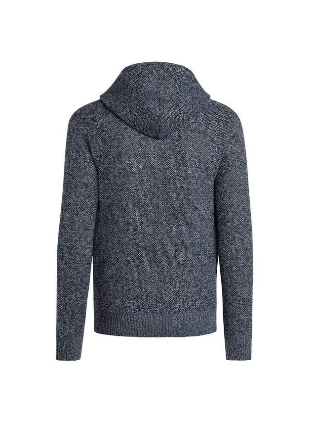 Alt view image 6 of 6 - Alta Men's Fleece Lined Casual Full-Zip Sweater Jacket - Light Blue Hoodie - XXL