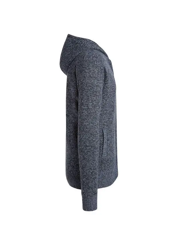 Alt view image 5 of 6 - Alta Men's Fleece Lined Casual Full-Zip Sweater Jacket - Light Blue Hoodie - XXL