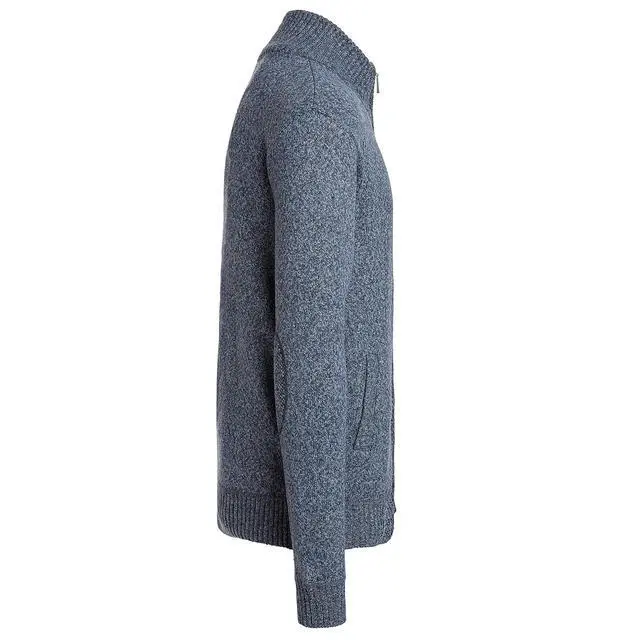 Alt view image 2 of 6 - Alta Men's Casual Long Sleeve Full-Zip Mock Neck Sweater - Blue Jacket - XXL
