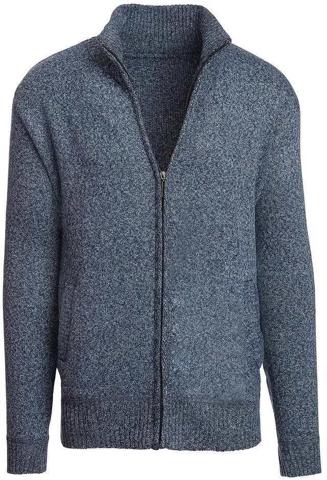 Main image of Alta Men's Casual Long Sleeve Full-Zip Mock Neck Sweater - Blue Jacket - XXL