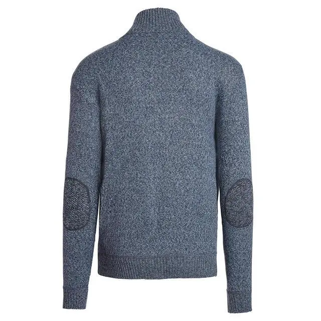 Alt view image 3 of 6 - Alta Men's Casual Long Sleeve Full-Zip Mock Neck Sweater - Blue Jacket - XXL