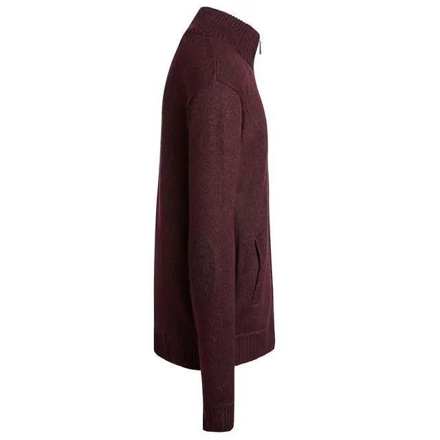 Alt view image 2 of 6 - Alta Men's Casual Long Sleeve Full-Zip Mock Neck Sweater - Red Jacket - XL