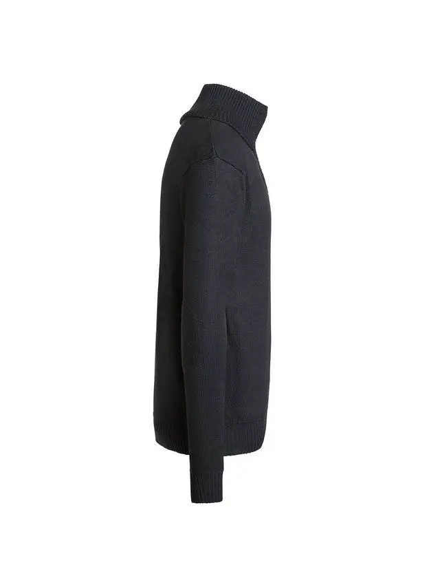 Alt view image 5 of 6 - Alta Men's Casual Long Sleeve Half-Zip Mock Neck Sweater - Black Jacket - L