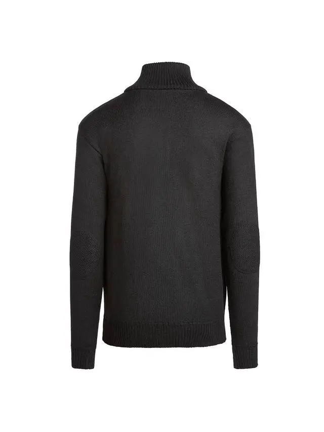 Alt view image 6 of 6 - Alta Men's Casual Long Sleeve Half-Zip Mock Neck Sweater - Black Jacket - L