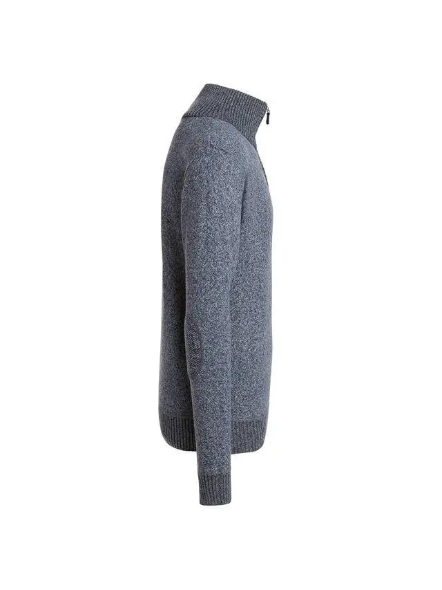 Alt view image 5 of 6 - Alta Men's Casual Long Sleeve Half-Zip Mock Neck Sweater - Blue Jacket - S