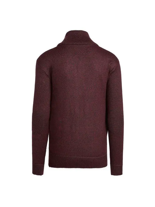 Alt view image 6 of 6 - Alta Men's Casual Long Sleeve Half-Zip Mock Neck Sweater - Red Jacket - XXL