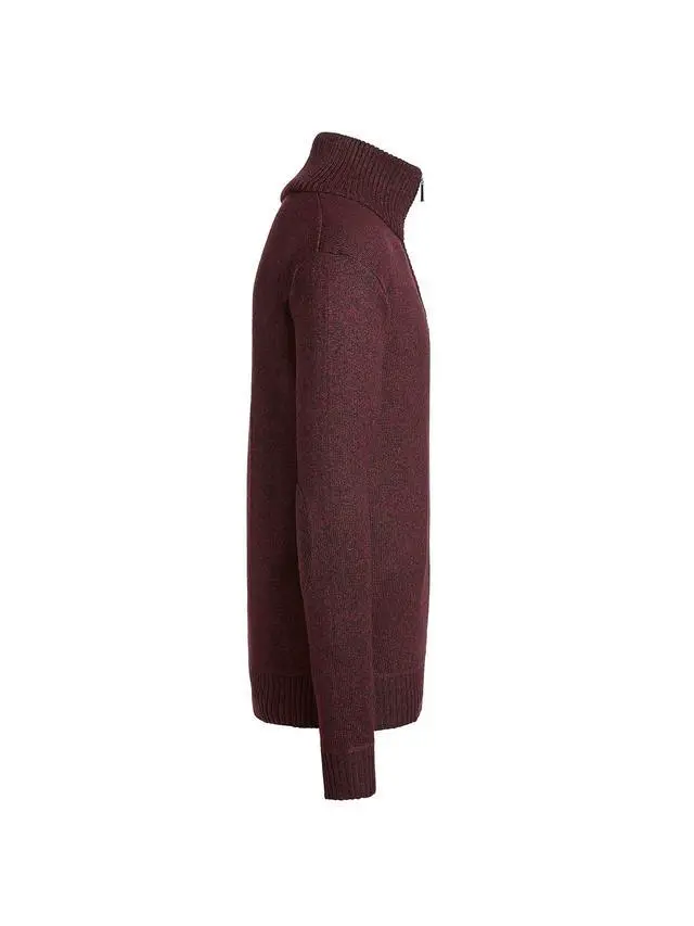 Alt view image 5 of 6 - Alta Men's Casual Long Sleeve Half-Zip Mock Neck Sweater - Red Jacket - XXL