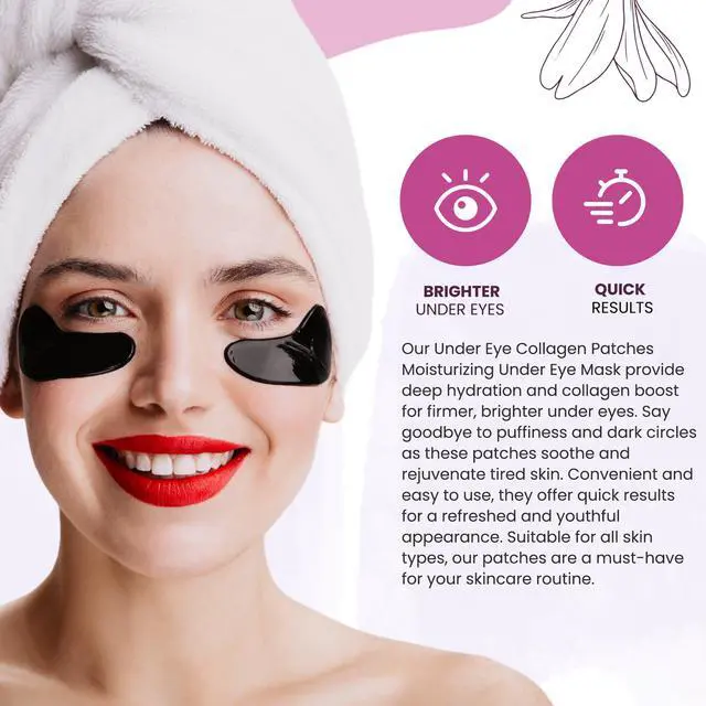 Alt view image 6 of 7 - Collagen Under Eye Patches for Dark Circles, Puffy Eyes & Wrinkles