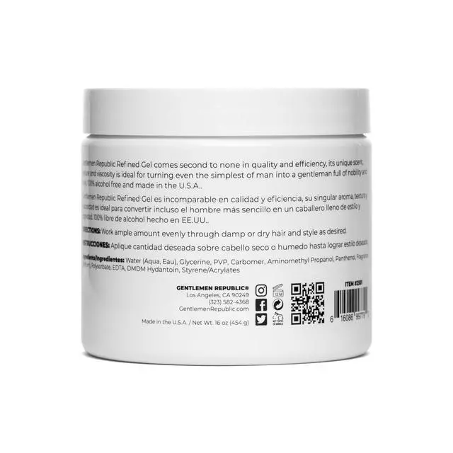 Alt view image 4 of 6 - Gentlemen Republic 16oz Grooming Hard Hold & Shine Refined Mold Hair Styling Gel