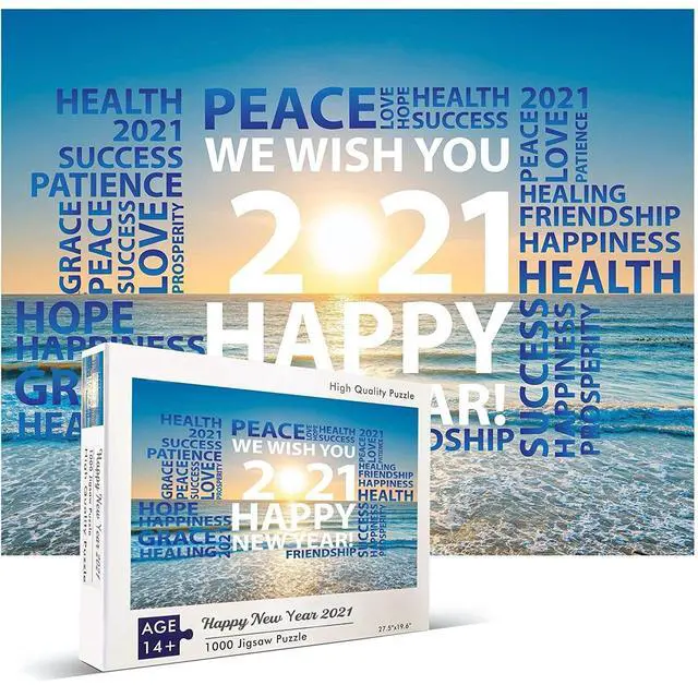 Main image of 1000 Pieces Jigsaw Puzzle Ages 14+ 2021 Happy New Year - 27.5" x 19.6"