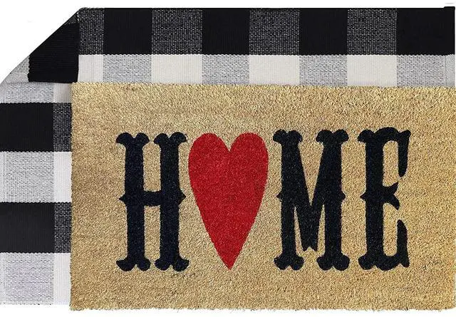Alt view image 6 of 7 - Front Door Home Mat 30"x17"Buffalo Plaid Rug-Non-Slip Entryway Indoor Outdoor