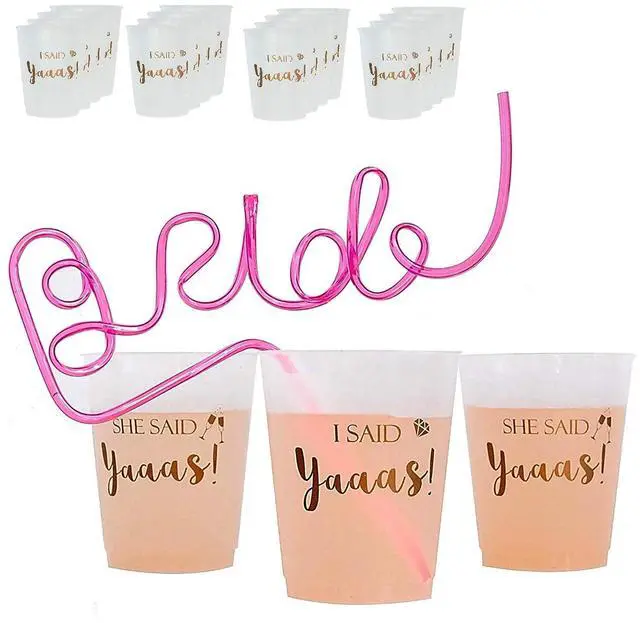 Main image of 16 Pack Bride Bachelorette Party Decoration Cups Engagement Wedding Gift, 16oz