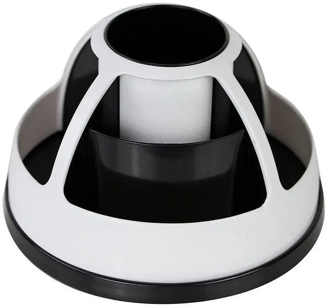 Main image of Rotating Desk Organizer Caddy, Plastic Storage Holder, White and Black