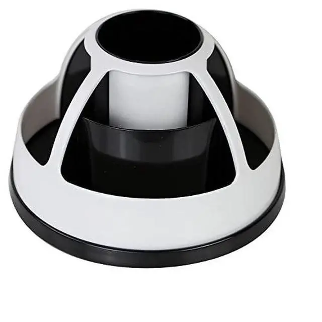 Alt view image 7 of 7 - Rotating Desk Organizer Caddy, Plastic Storage Holder, White and Black