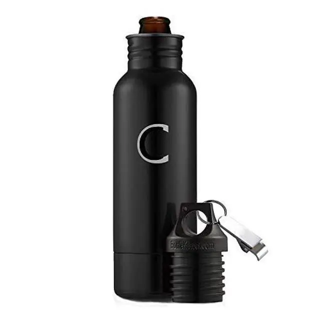 Alt view image 2 of 4 - 12 Oz Insulated Stainless Steel Cold Beer Bottle Holder with bottle opener-Black