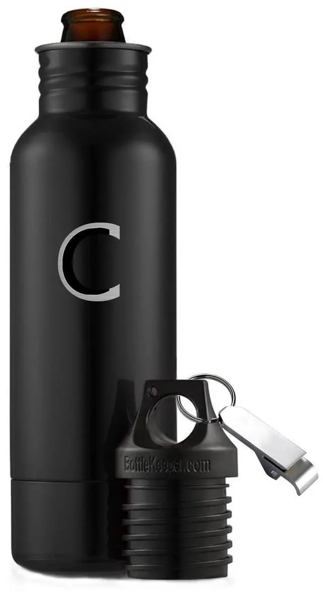 Main image of 12 Oz Insulated Stainless Steel Cold Beer Bottle Holder with bottle opener-Black