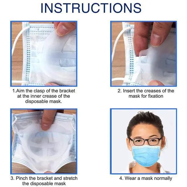 Alt view image 7 of 7 - 3D Mask Bracket Silicone Face Mask Inner Support Frame for Mouth and Nose 20 Pcs