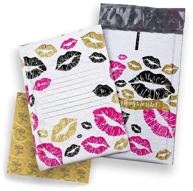 Main image of 4x8 In Pack of 720 Kisses Poly Bubble Address - Labels and 720 ThankYou Stickers