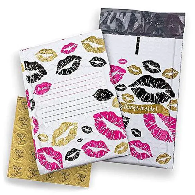 Alt view image 7 of 7 - 4x8 In Pack of 720 Kisses Poly Bubble Address - Labels and 720 ThankYou Stickers