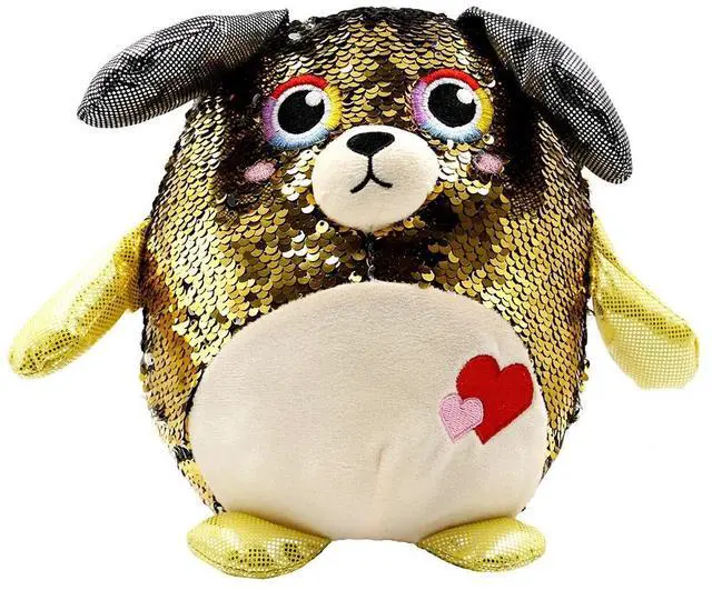Main image of Large Stuffed Animal Toy Reversible Sequins Dog Doll - 10 inch