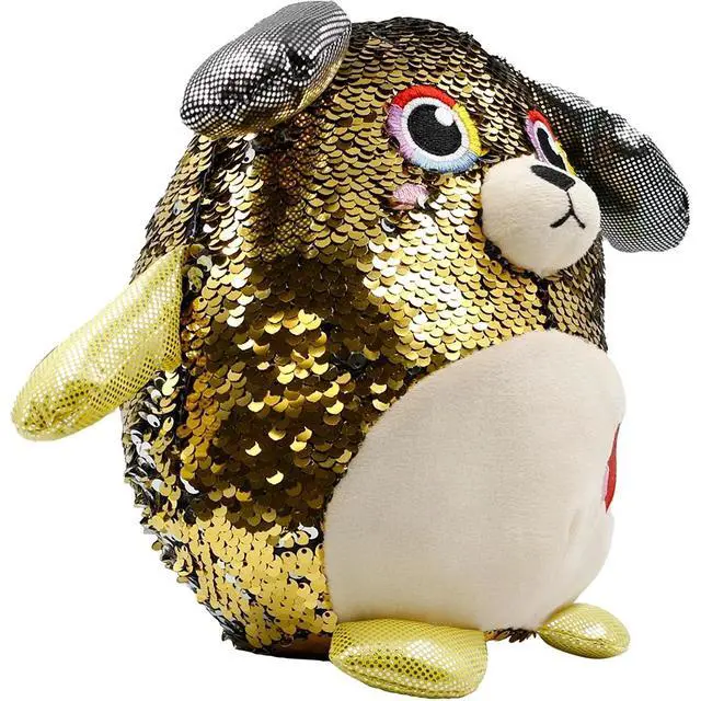 Alt view image 2 of 4 - Large Stuffed Animal Toy Reversible Sequins Dog Doll - 10 inch