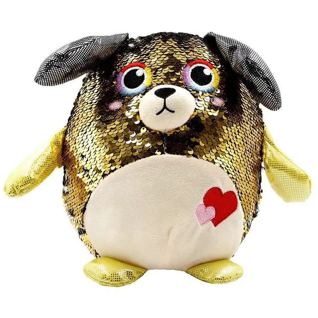 Alt view image 4 of 4 - Large Stuffed Animal Toy Reversible Sequins Dog Doll - 10 inch