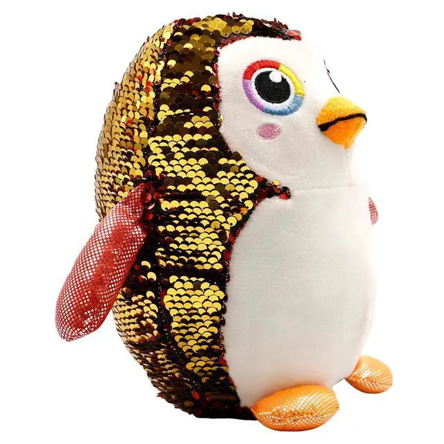 Alt view image 2 of 4 - Large Stuffed Animal Toy Reversible Sequins Penguin Doll - 10 inch