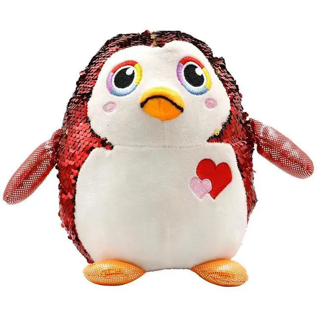 Alt view image 3 of 4 - Large Stuffed Animal Toy Reversible Sequins Penguin Doll - 10 inch