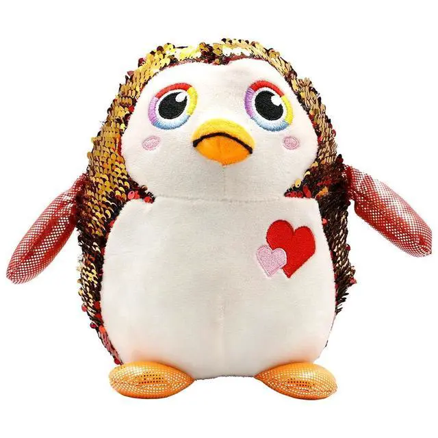 Alt view image 4 of 4 - Large Stuffed Animal Toy Reversible Sequins Penguin Doll - 10 inch