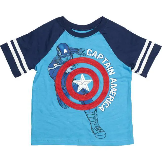 Alt view image 3 of 4 - Marvel Toddlers 3pc Tank, T-Shirt, & Shorts Clothing Set, Captain America, 3T