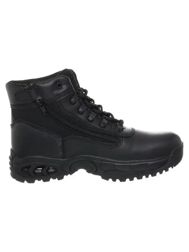 Alt view image 7 of 7 - Ridge Men Steel Toe Leather Non-Slip Tactical Military Work Black Shoe Boot - Size 8W