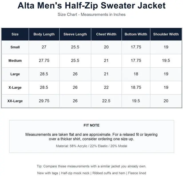 Alt view image 5 of 5 - Men's Quarter Zip Fleece Pullover Lightweight Warm Casual Outdoor Sweater Jacket