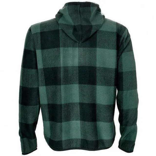 Alt view image 2 of 4 - Men's Sherpa Lined Flannel Hooded Jacket Full Zip Plaid Warm Winter Coat