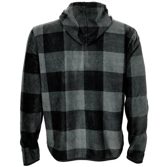 Alt view image 2 of 4 - Men's Sherpa Lined Flannel Hooded Jacket Full Zip Plaid Warm Winter Coat