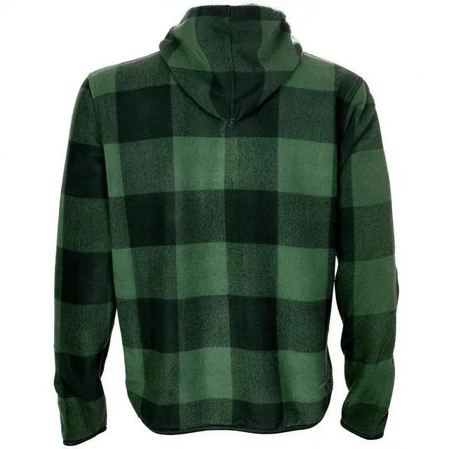 Alt view image 2 of 4 - Men's Sherpa Lined Flannel Hooded Jacket Full Zip Plaid Warm Winter Coat