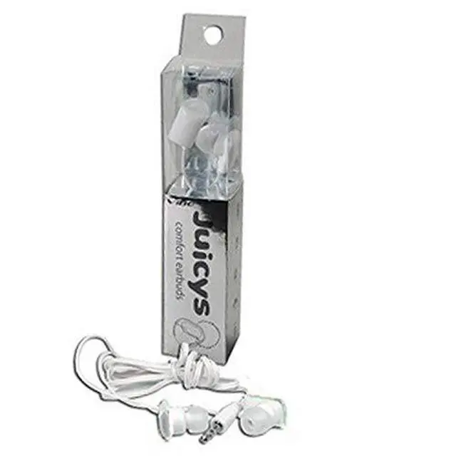 Alt view image 2 of 3 - Vibe Juicys Comforty MP3 Earbuds Stereo Headphones 3.5mm Coconut White