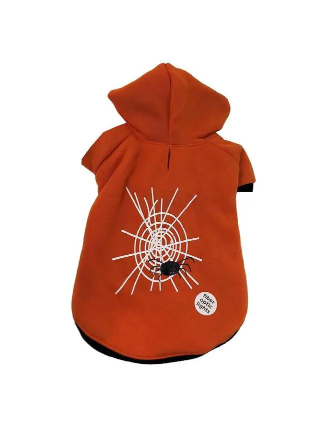 Alt view image 3 of 3 - Petco Dogs Bootique Light Up Web Clothes Red Hoodie SweatShirt Coat - Medium