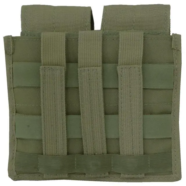 Alt view image 6 of 6 - Every Day Carry Tactical MOLLE Webbing 5.56 Dual Rifle Magazine Pouch - OD Green