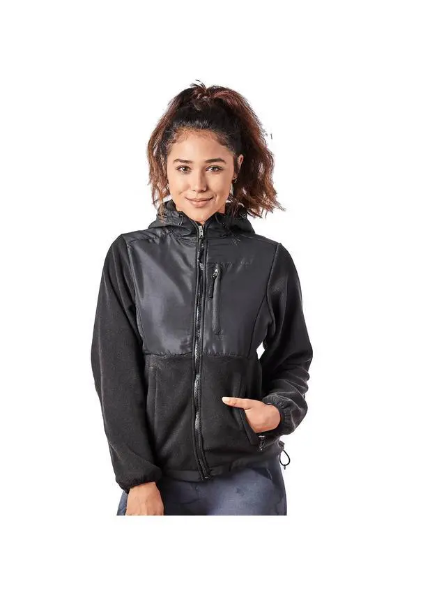 Alt view image 6 of 7 - Alta Women's Two-Tone Full-Zip Fleece Jacket - Black - Large