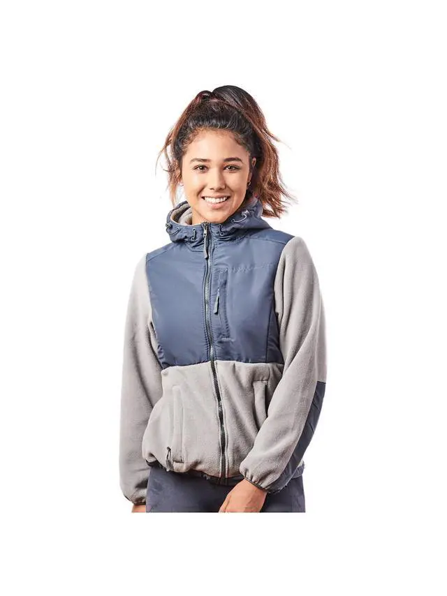 Alt view image 6 of 7 - Alta Women's Two-Tone Full-Zip Fleece Jacket - Light Grey/Steel - X-Large
