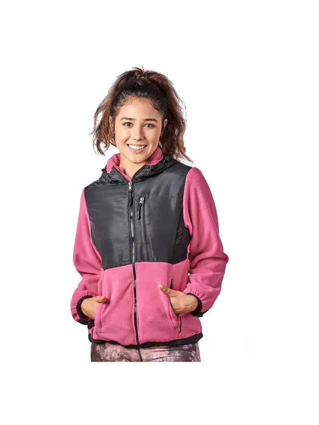 Alt view image 7 of 7 - Alta Women's Two-Tone Full-Zip Fleece Jacket - Pink/Black - Small