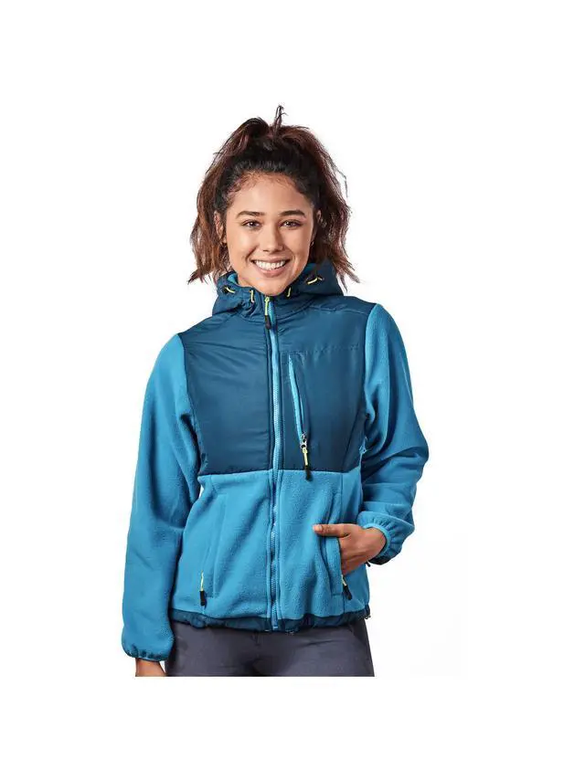 Alt view image 7 of 7 - Alta Women's Two-Tone Full-Zip Fleece Jacket - Teal/Peacock - Medium