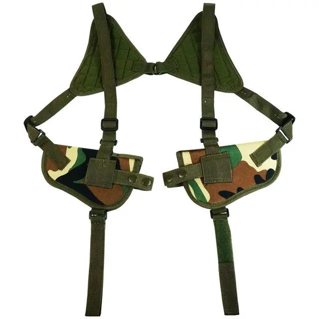 Alt view image 2 of 4 - Every Day Carry Tactical Under Arm Shoulder Double Pistol Holster Pouch - Camo